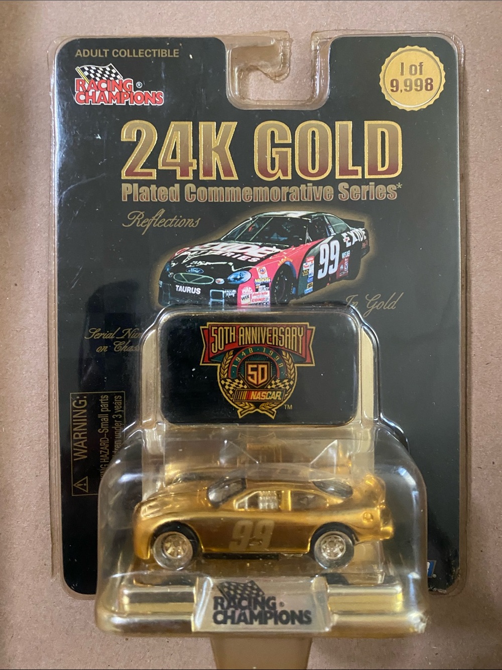 Racing Champions 24K Gold Plated 50th Anniversary Diecast Car - Gold